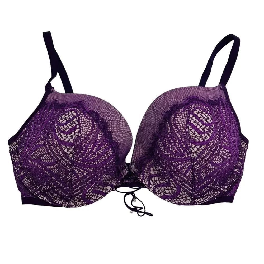 Victorias Secret very sexy purple lace push up padded bra size 34DD